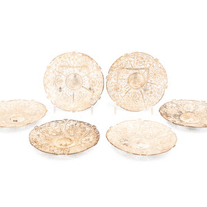 Six Chinese Export Silver Filigree 351636