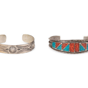 Navajo and Zuni Silver Cuff Bracelets mid 35189f