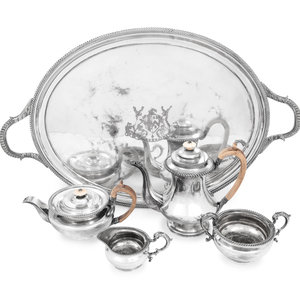 An English Silver Plate Four Piece 34f369