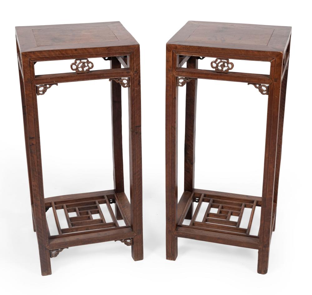 PAIR OF CHINESE ELMWOOD TALL STANDS 34f6f4