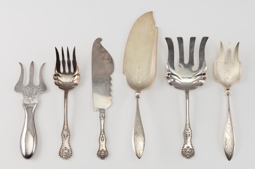 SIX STERLING SILVER SERVING UTENSILS 34fa72