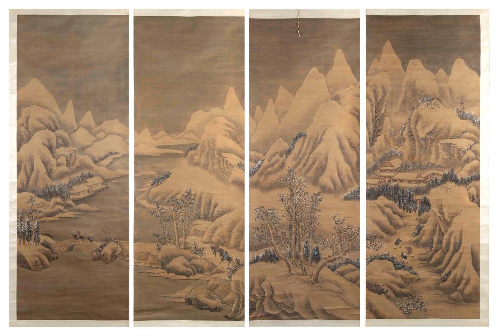 SET OF FOUR CHINESE SCROLL PAINTINGS 34fc89