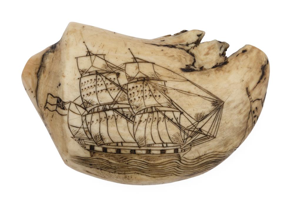 SCRIMSHAW WHALE S TOOTH BY THE 350147
