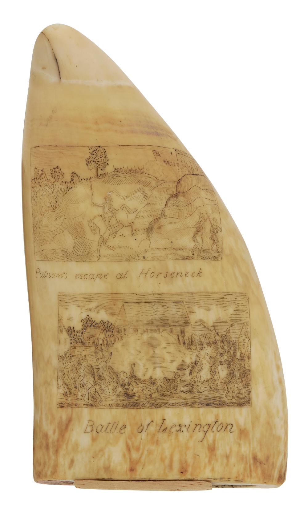 SIGNED SCRIMSHAW WHALE S TOOTH 350187