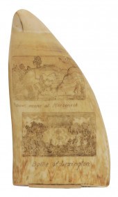 SIGNED SCRIMSHAW WHALES TOOTH WITH