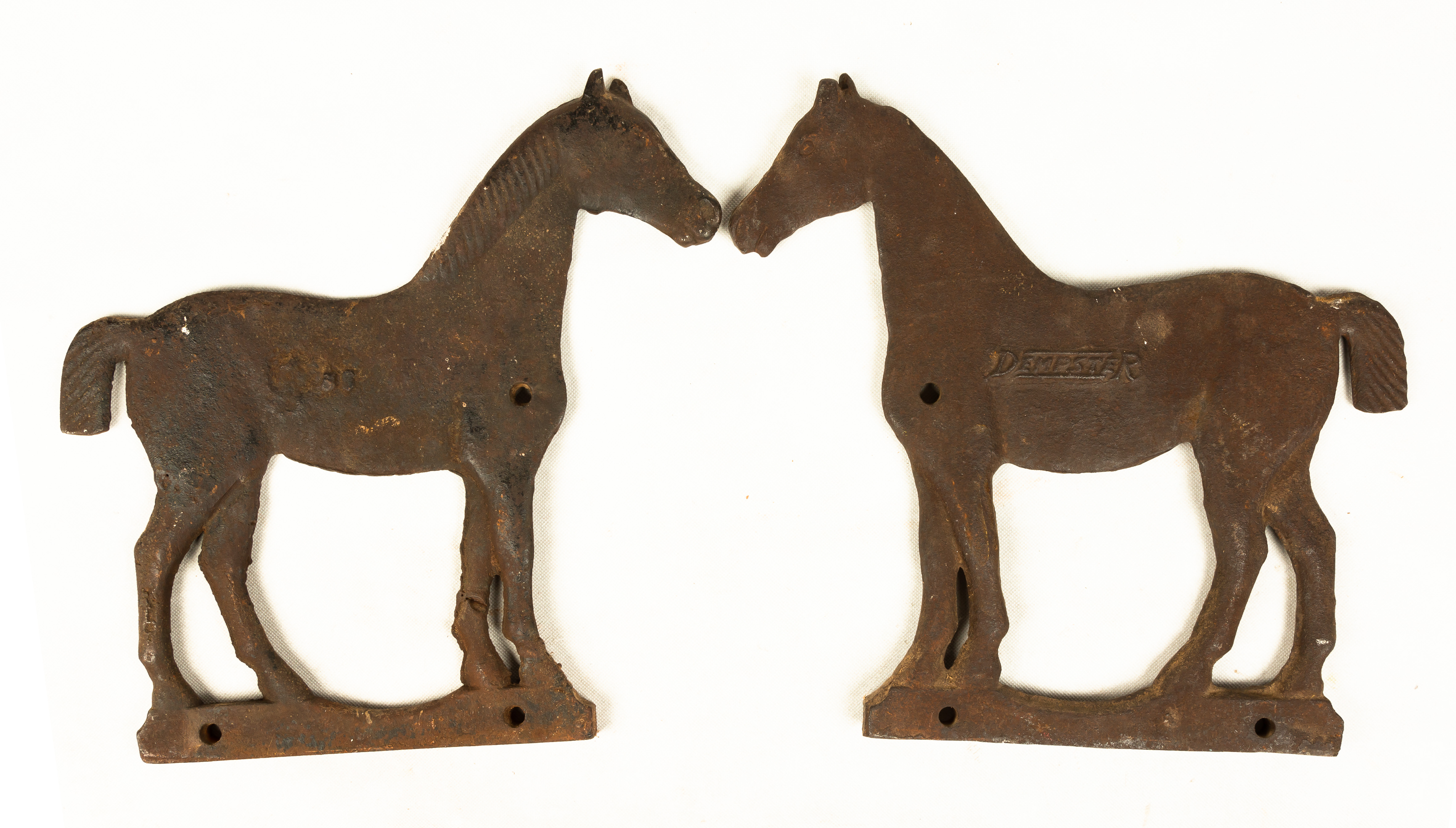 PAIR OF CAST IRON HORSE WINDMILL 3529ff