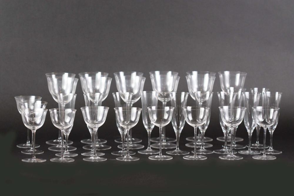 FRENCH BLOWN COLORLESS GLASS STEMWARE 3538a1