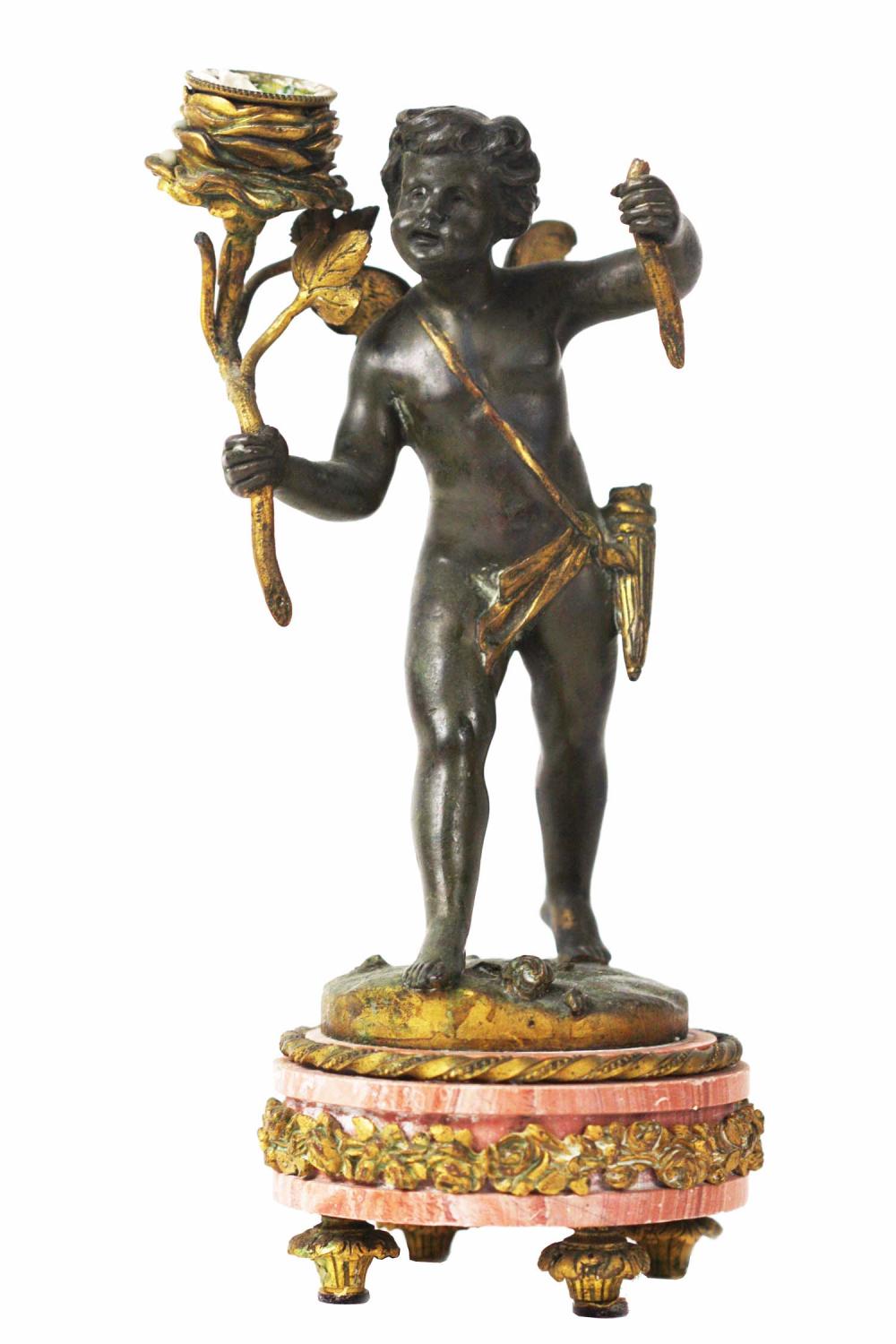 FRENCH BRONZE PUTTI FORM CANDLESTICK19th 353902