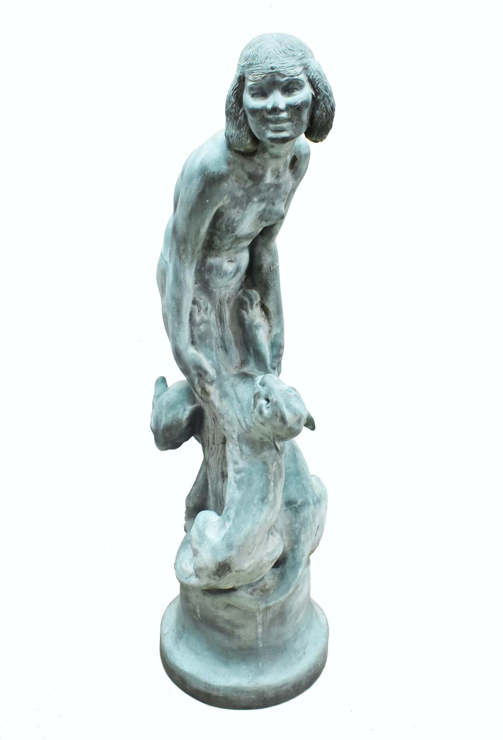 BRONZE SCULPTURE OF YOUNG GIRL 353a04