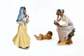 TWO LLADRO PORCELAIN FIGURES AND A NAO