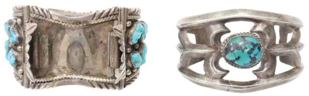  2 NATIVE AMERICAN SILVER TURQUOISE 353f72