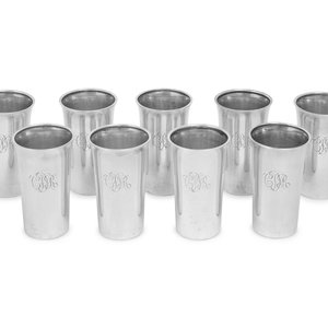 A Set of Nine American Silver Tumblers Chicago 3524a1