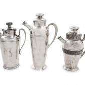 A Group of Three Silver-Plate Cocktail