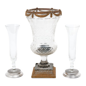 Three Continental Glass Vases 19th 352551