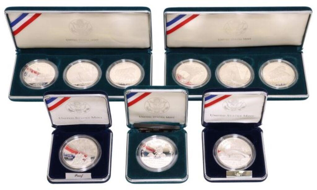  9 US PROOF COMMEMORATIVE COINS  355306