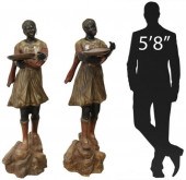 2 NEAR LIFE SIZE PAINTED METAL 35541a