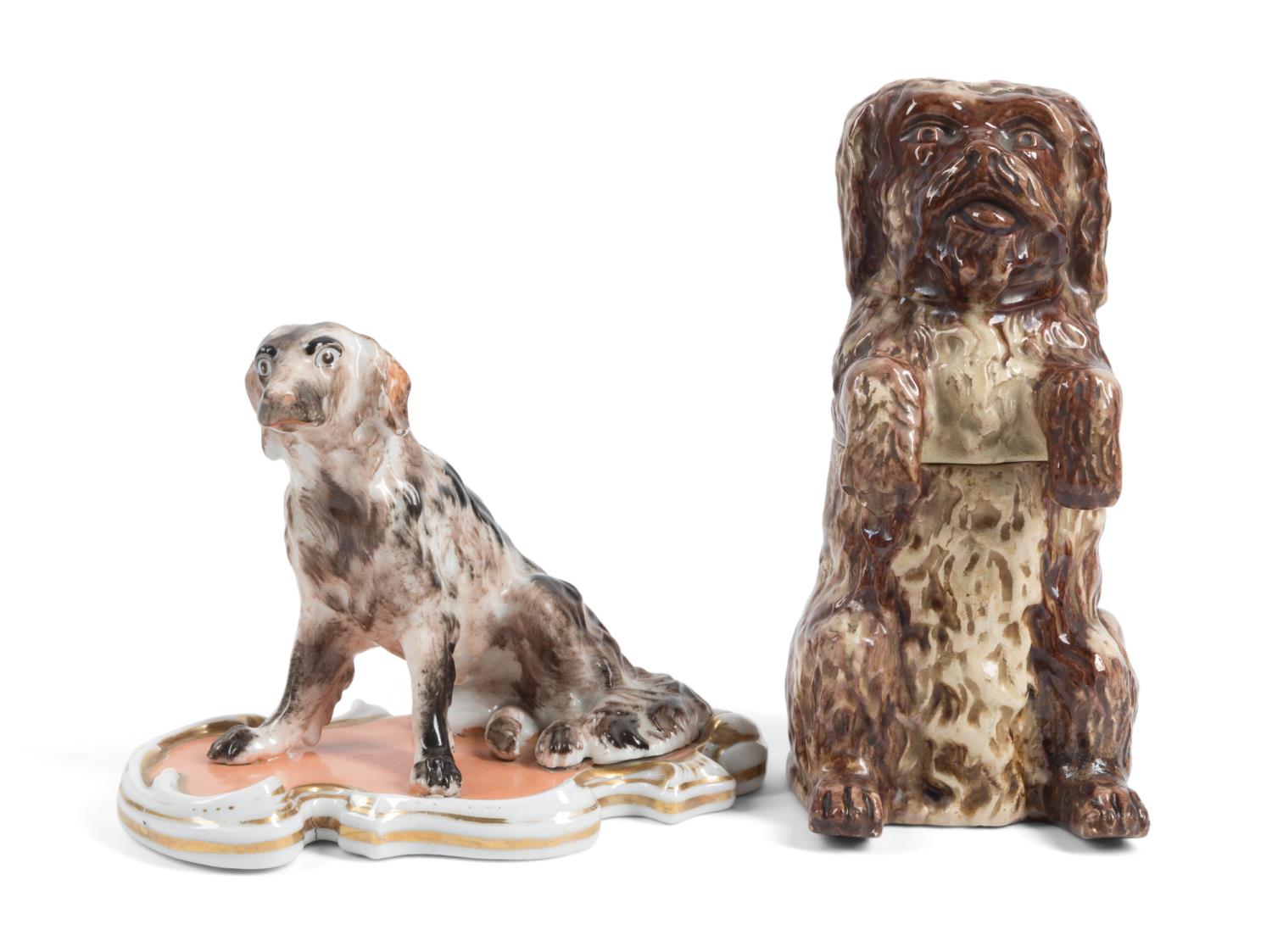 TWO CERAMIC DOGS A TERRIER A 3555ca