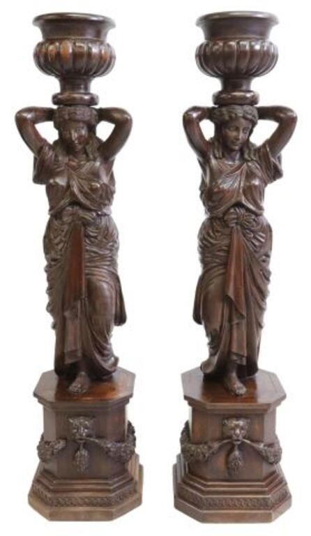  2 FINE FRENCH CARVED FIGURAL 355776