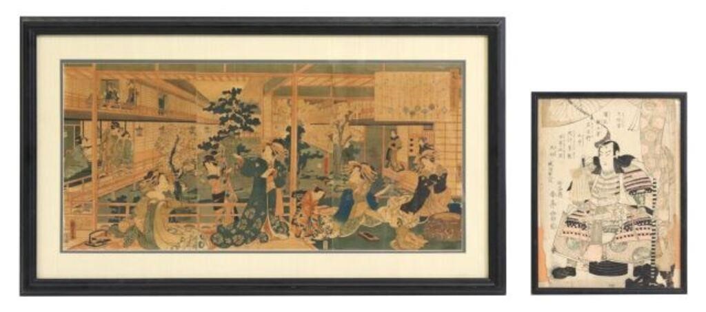  2 JAPANESE WOODBLOCK PRINTS TRIPTYCH 355878