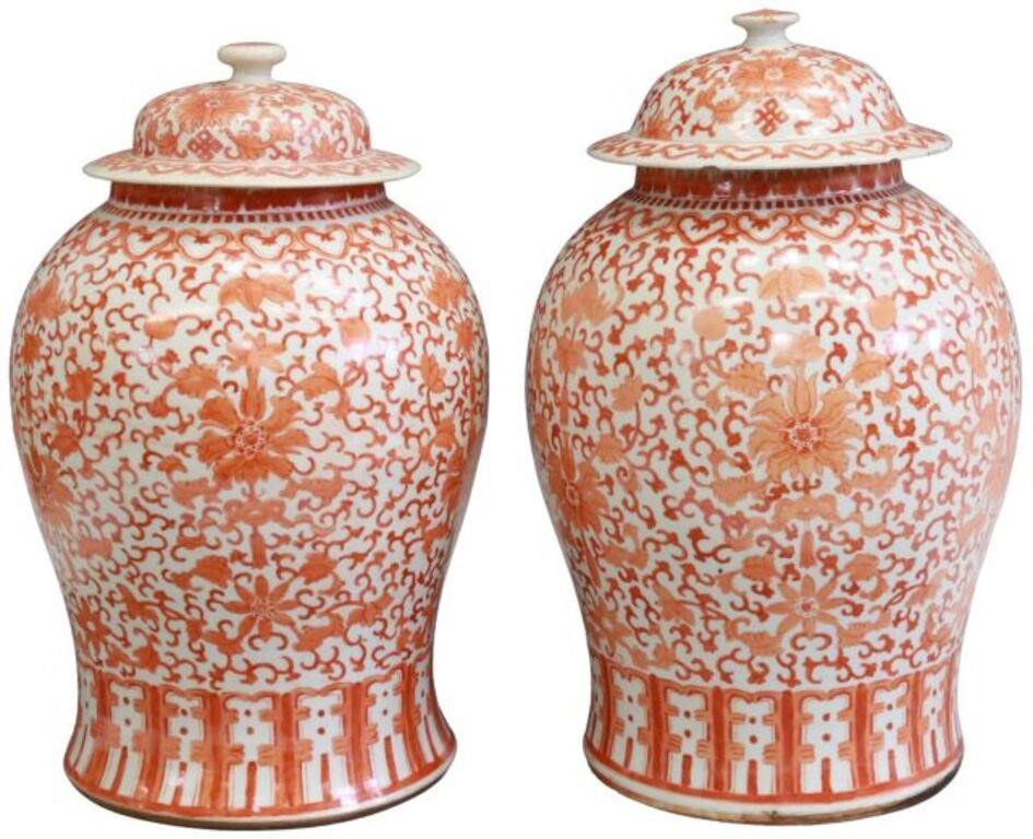  2 CHINESE IRON RED PORCELAIN 355bcf