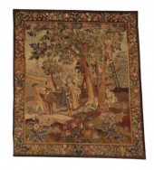 ROCOCO STYLE WOVEN FIGURAL FRUIT HARVEST