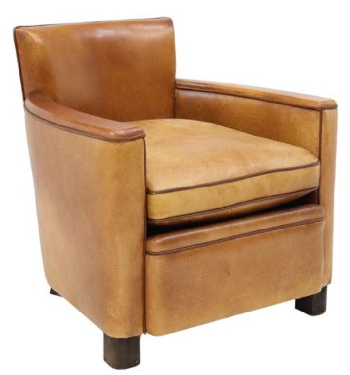 FRENCH ART DECO LEATHER UPHOLSTERED 355ecd