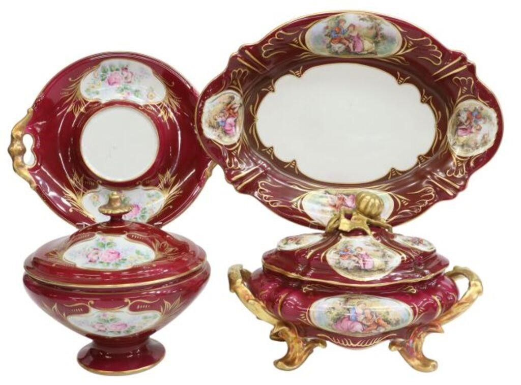  4 FRENCH LIMOGES HAND PAINTED 355f7a
