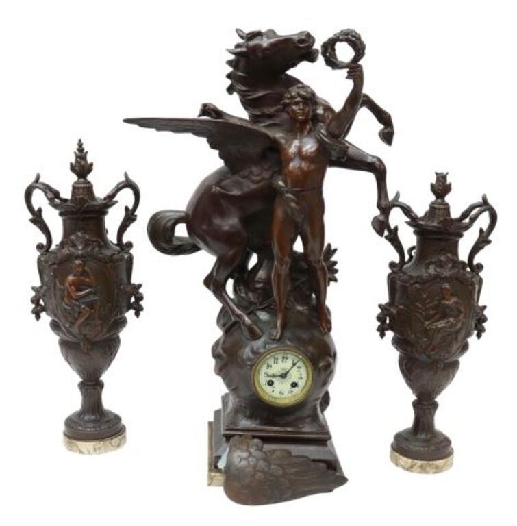  3 FRENCH FIGURAL MANTEL CLOCK 356106