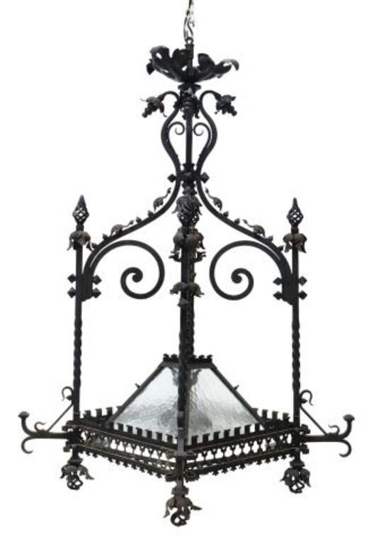 LARGE GOTHIC REVIVAL WROUGHT IRON 35615a