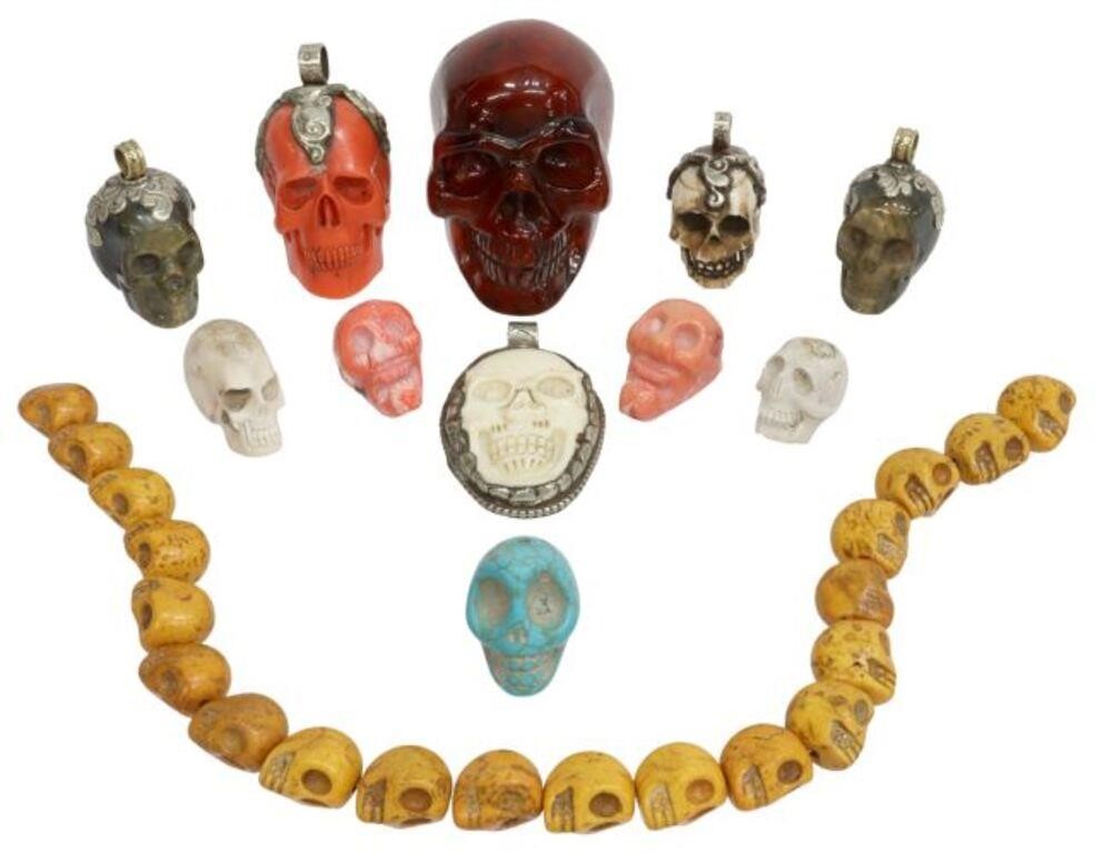  12 COLLECTION OF SKULL BEADS  356374