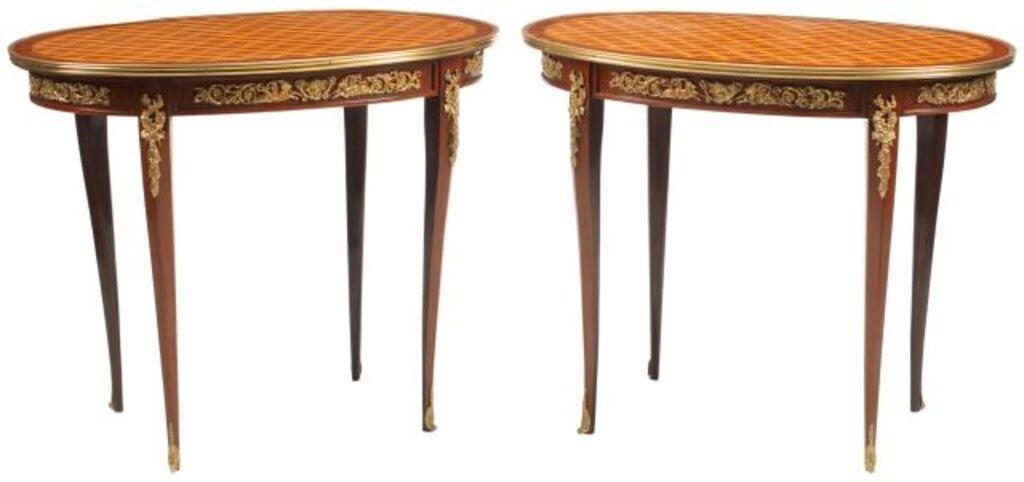  2 LOUIS XV STYLE PARQUETRY INLAID 35665a