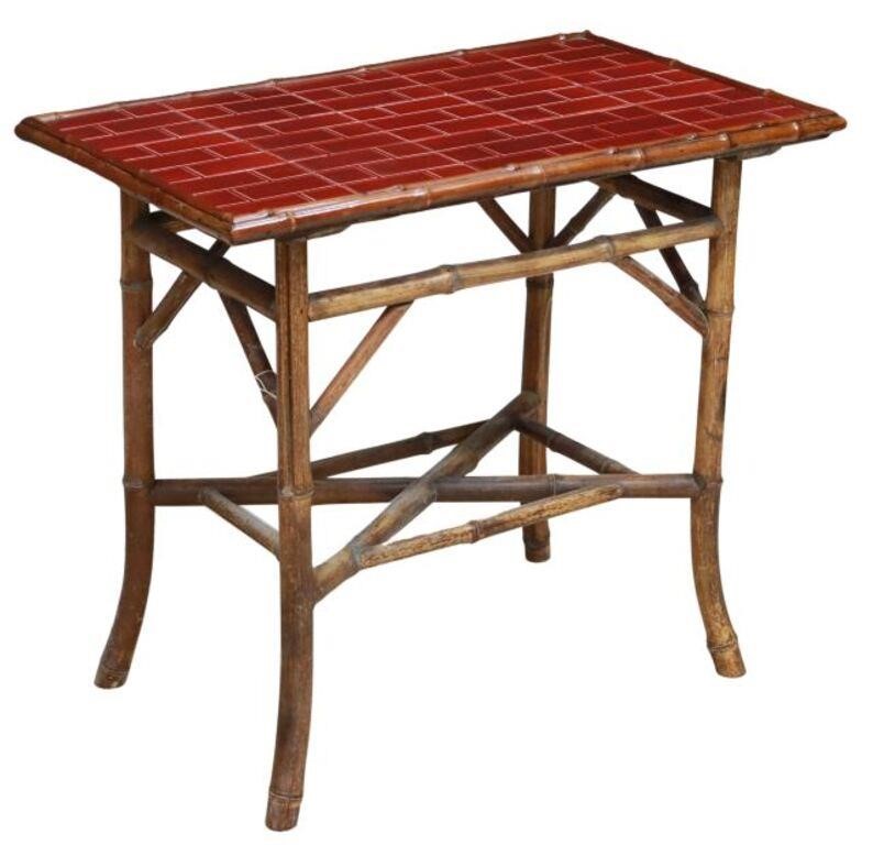 LATE VICTORIAN RED TILED TOP BAMBOO 356784