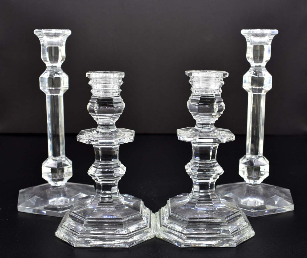 TWO PAIRS OF FRENCH CUT GLASS CANDLESTICKS20th 354663