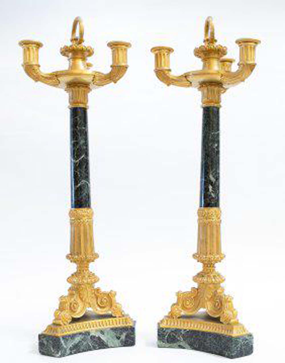 PAIR OF FRENCH GILT BRONZE MARBLE 3546d3