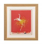 ERTE APPLAUSE ON RED BACKGROUND, SERIGRAPH