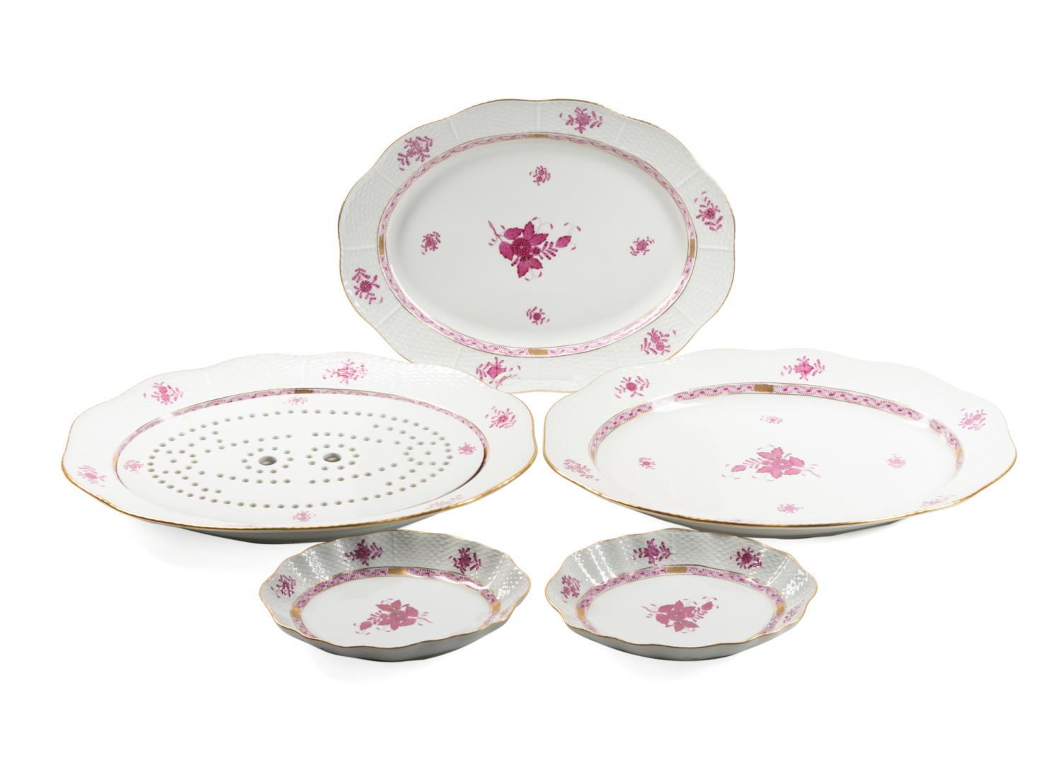 6PCS HEREND CHINESE BOUQUET PLATTERS 354c6e