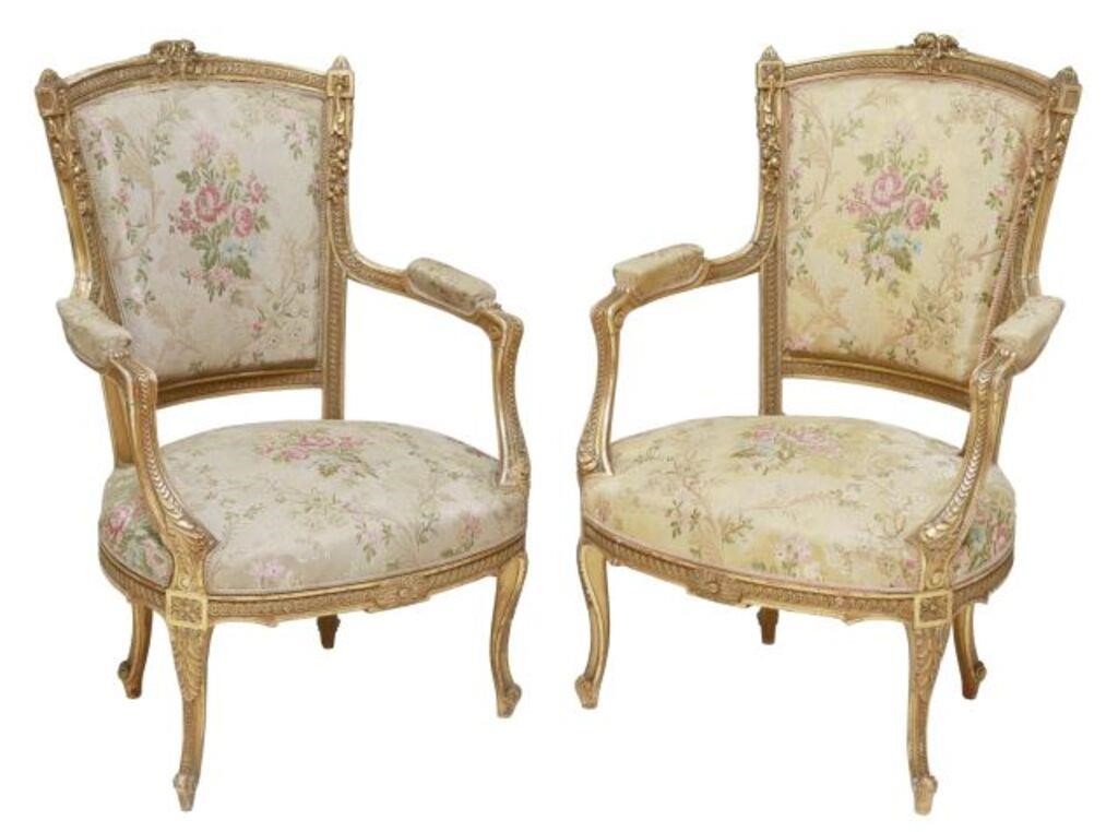  2 FRENCH LOUIS XV STYLE GILTWOOD 35505c