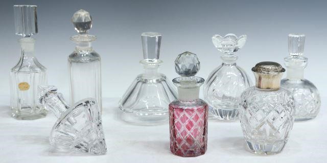  8 GLASS PERFUME BOTTLES WATERFORD  357892