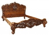 BAROQUE STYLE WELL-CARVED BEDBaroque