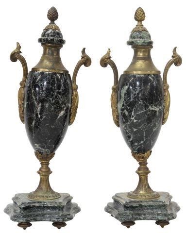  2 FRENCH BRONZE MOUNTED MARBLE 357a31