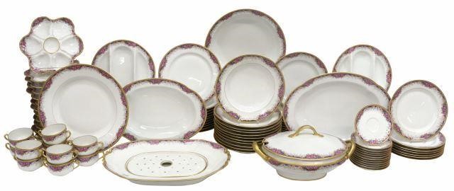  89 FRENCH LIMOGES PORCELAIN DINNER 357a6a