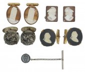 (5) GENTS CLASSICAL STYLE CAMEO CUFFLINKS(lot