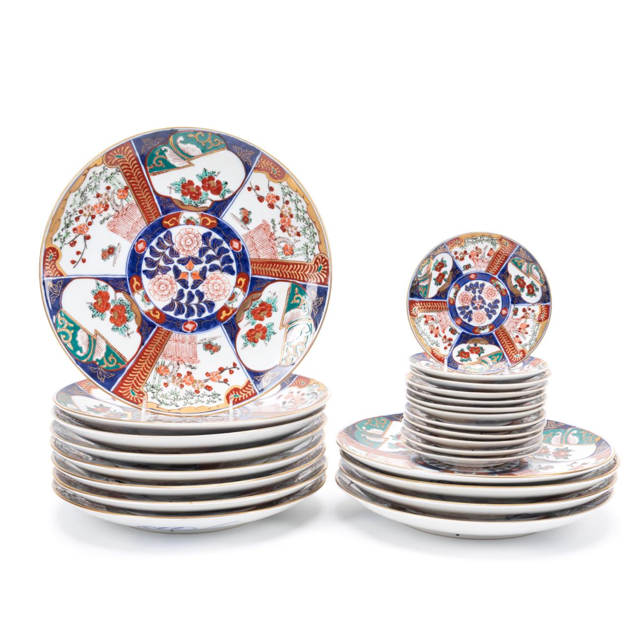24PC IMARI CHARGERS BREAD BUTTER 357fbb