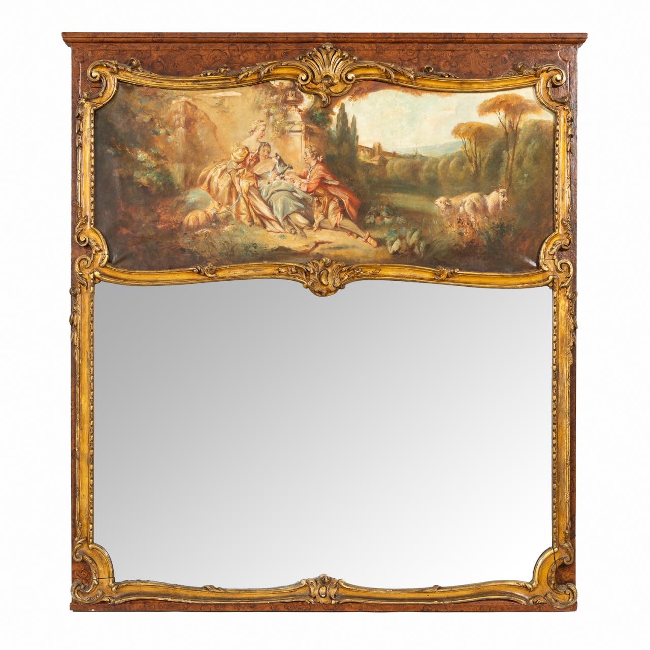 LOUIS XV STYLE TRUMEAU MIRROR WITH 35832d