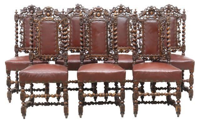  7 FRENCH HENRI II STYLE CARVED 358424