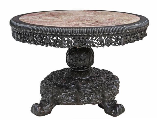 FINE CHINESE MARBLE TOP CARVED 358709