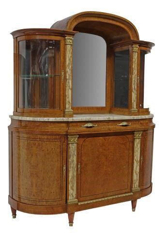 FRENCH MARBLE TOP BURLWOOD DISPLAY 35879a