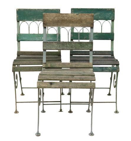  3 FRENCH PAINTED IRON BISTRO 3587c6