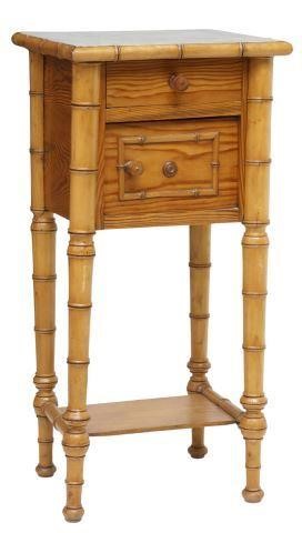 FRENCH MARBLE TOP PINE FAUX BAMBOO 3587ca