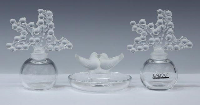  3 LALIQUE FROSTED RING DISH  358806